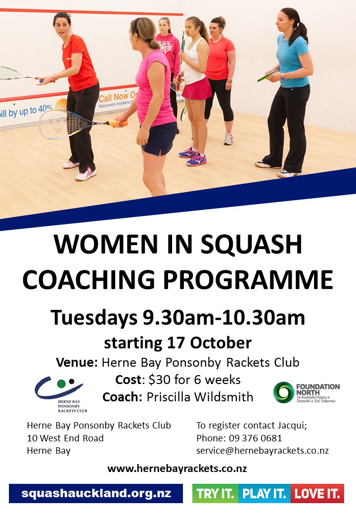 Women in Squash poster template - Herne Bay